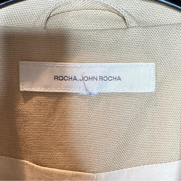 Rocha John‎ Rocha Minimalist Soft Canvas Trench Coat Size 14 Tan - Picture 4 of 10